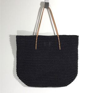 MERONA Beach Straw Tote Bag NEW in Black D32